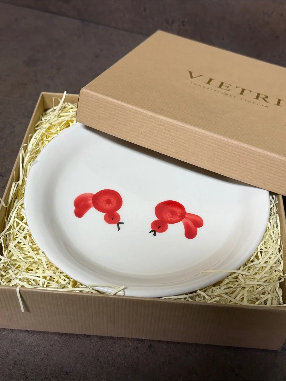 Vietri Red Bird Plate